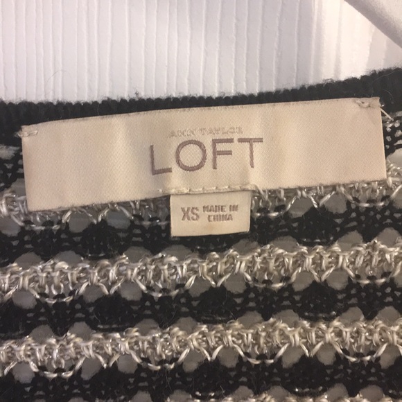 LOFT Silver and black zip up sweater - Picture 4 of 5